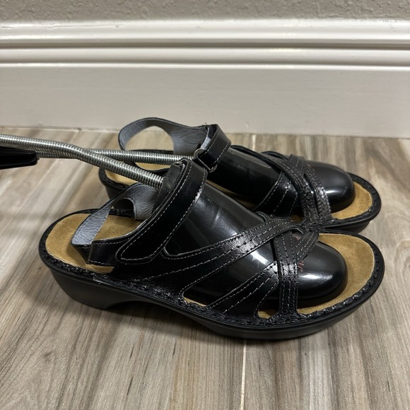 NAOT Sandals Black Paris Leather Sandal Israel Made Womens Size 37 US 7 Casual - Picture 4 of 10